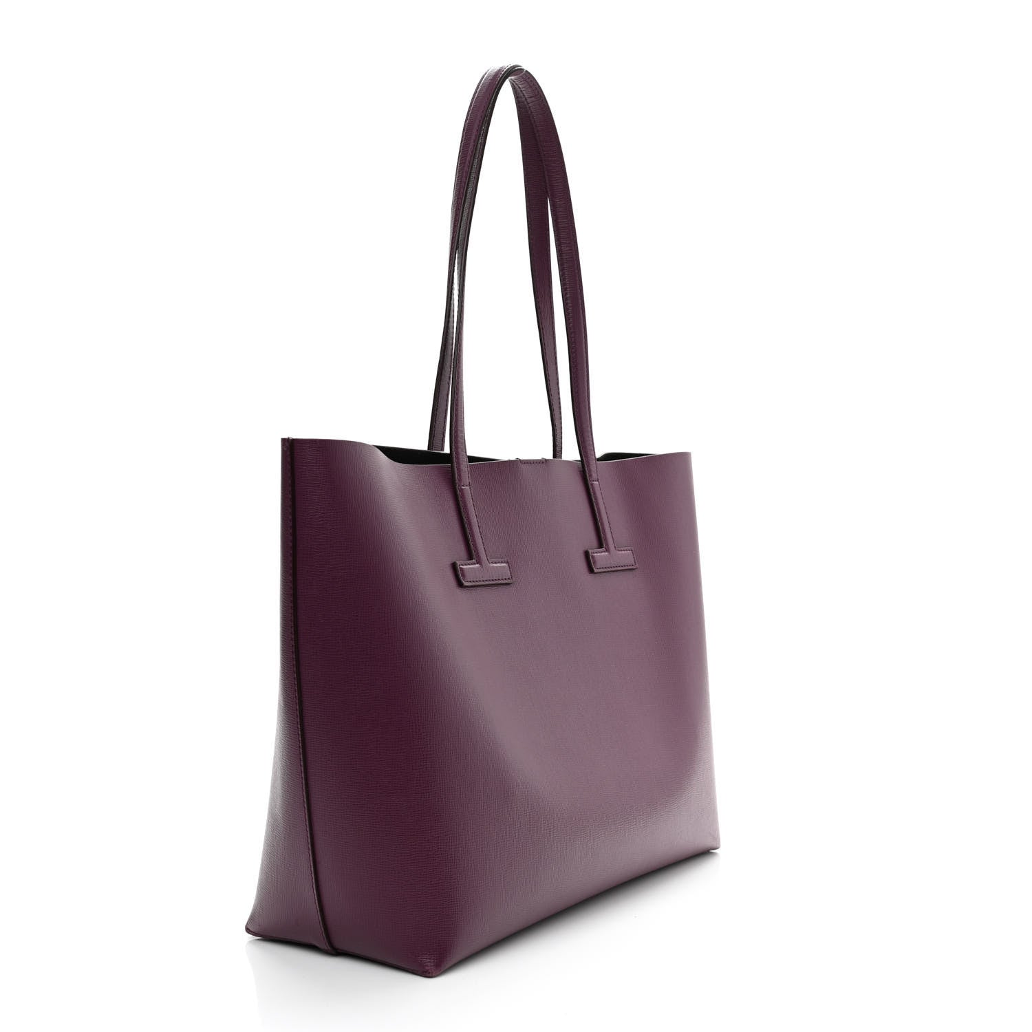 Tom Ford Grained Calfskin Small T Tote Bordeaux 3 of 13