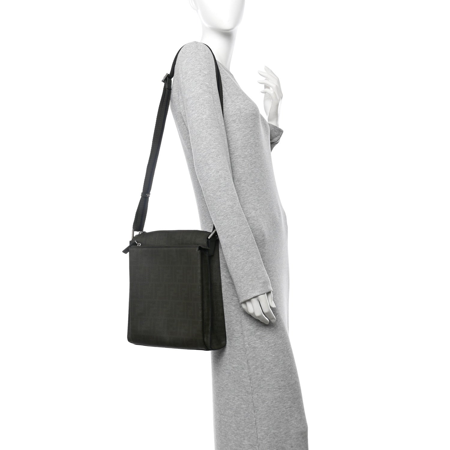 Fendi Zucca Spalmati Messenger Bag Green 2 of 10