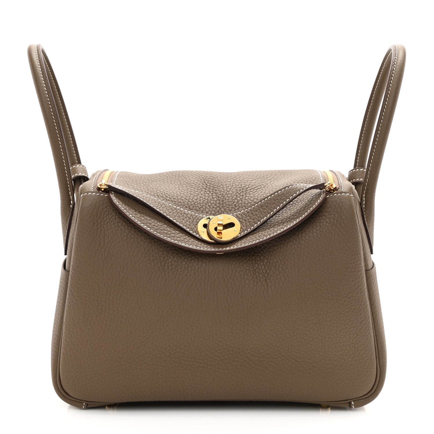 Hermes Taurillon Clemence Lindy 26 Etoupe 1 of 8