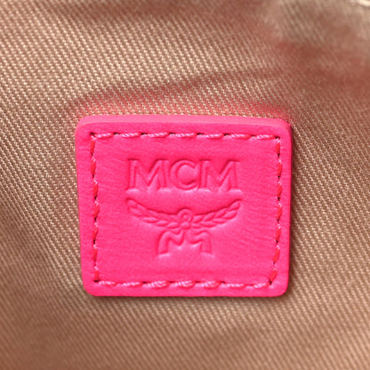 MCM Iridescent PVC Wristlet Neon Yellow 7 of 9