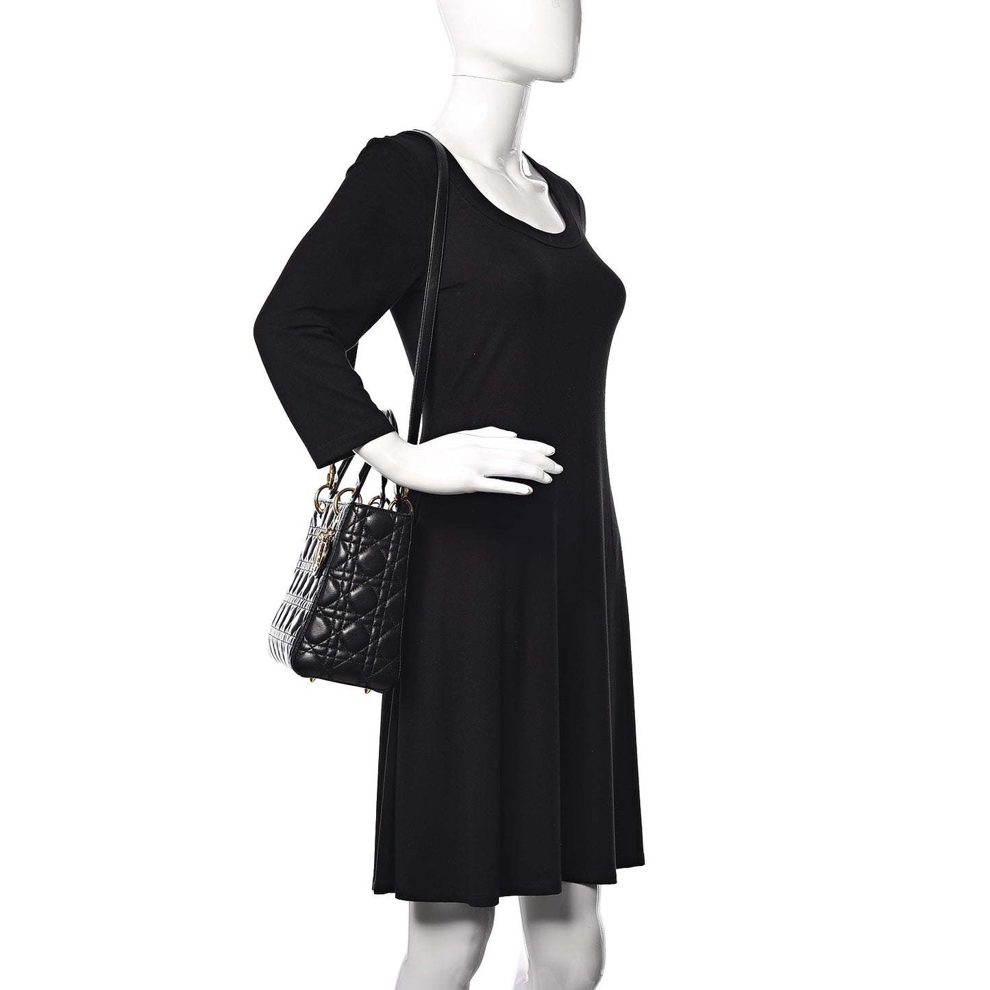 Lambskin Cannage Medium Lady Dior Black