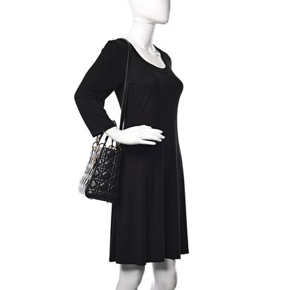 Christian Dior Lambskin Cannage Medium Lady Dior Black 2 of 13