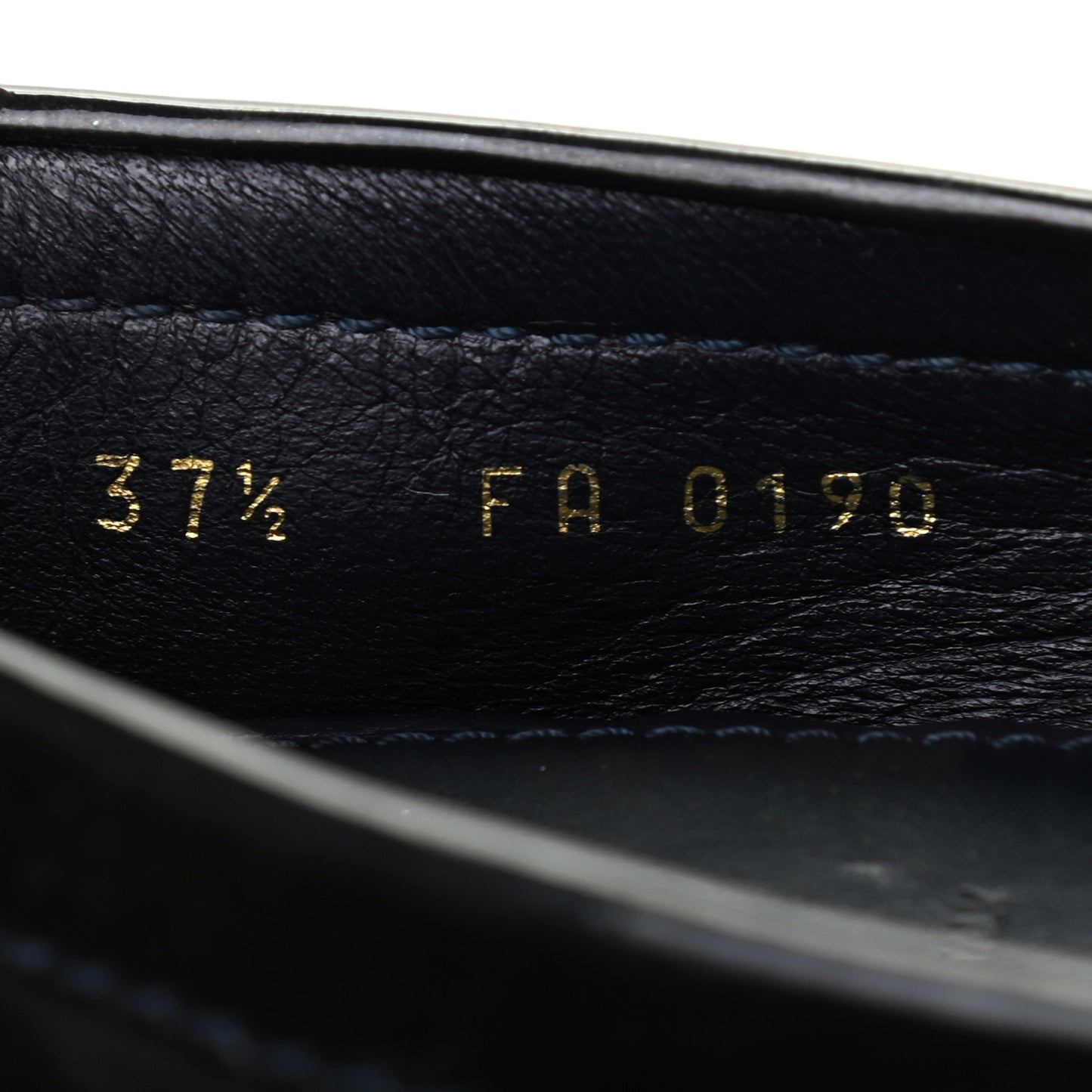 Patent Calfskin Oxford Loafers 37.5 Black