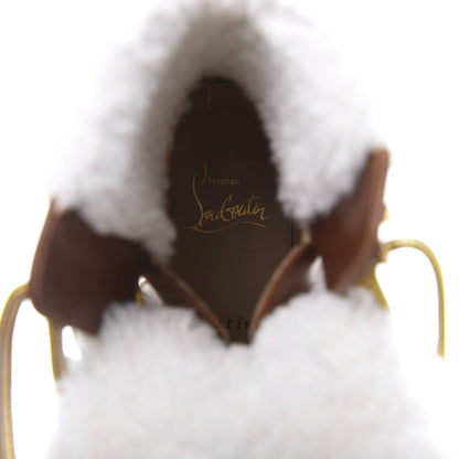 Christian Louboutin Calfskin Shearling Yetita 70 Hiker Booties 36.5 Cuoio Naturel 7 of 8