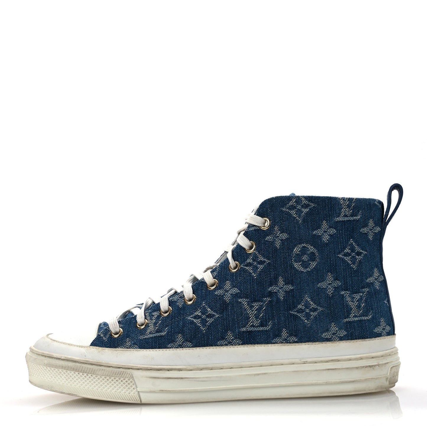 Denim Monogram Stellar Sneaker Boots 40 Bleu
