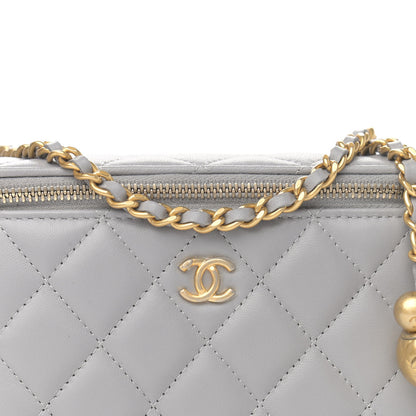 Chanel Lambskin Quilted Small Pearl Crush Vanity Case With Chain Grey 8 of 12