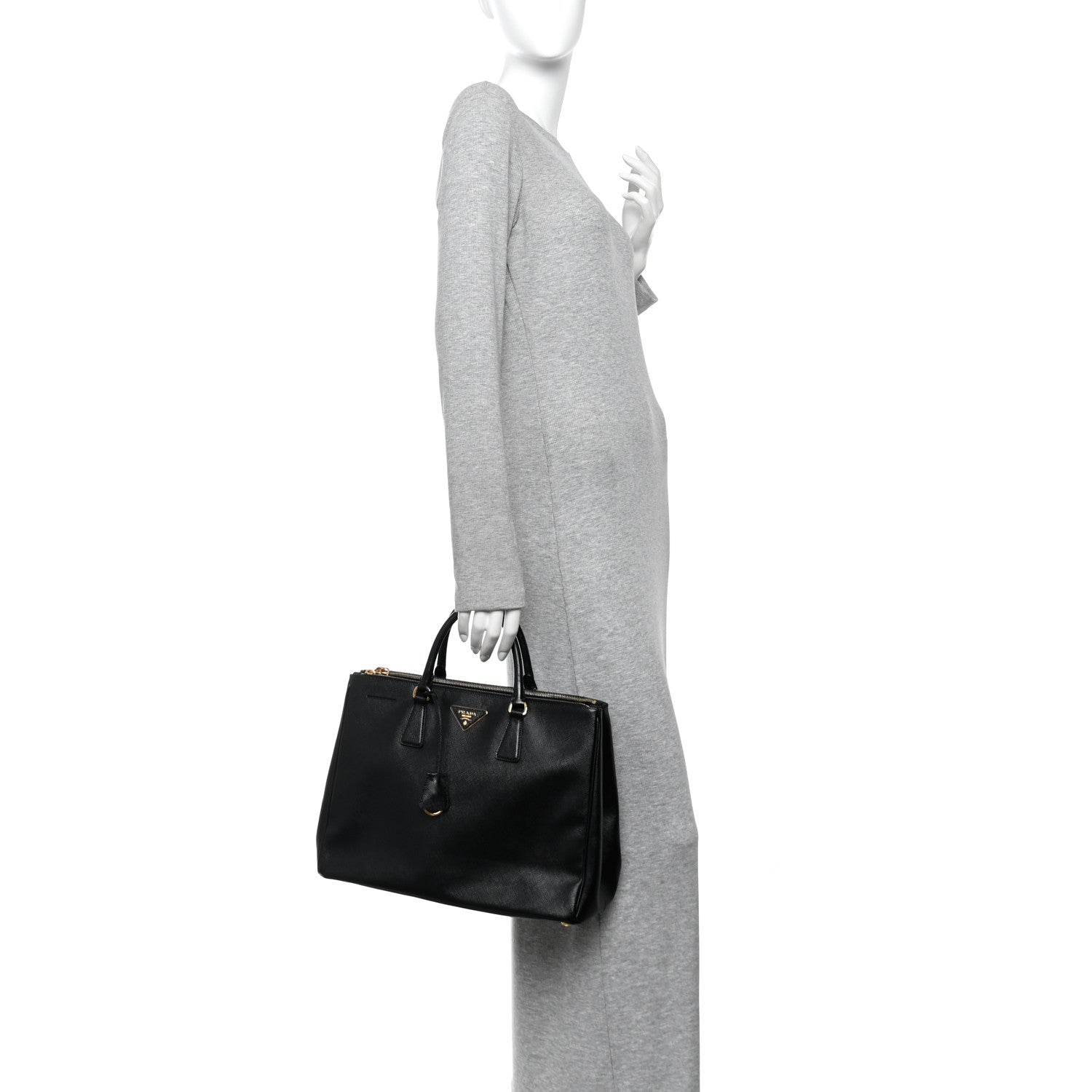 Prada Saffiano Lux Large Galleria Double Zip Tote Black 2 of 11