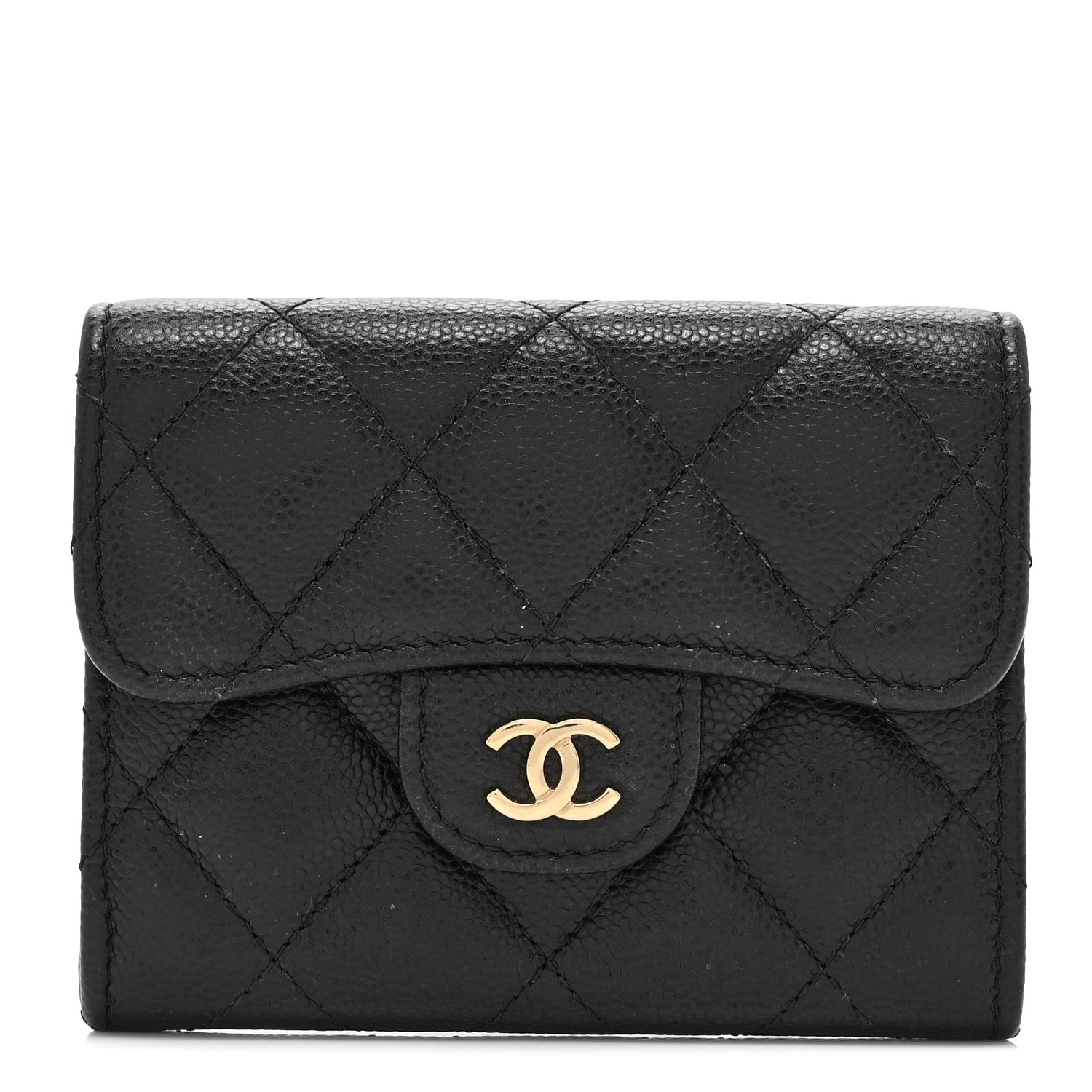 Chanel Caviar Quilted Flap Card Holder Wallet Black 1 of 10