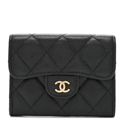 Chanel Caviar Quilted Flap Card Holder Wallet Black 1 of 10