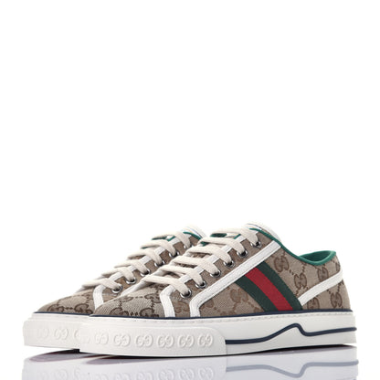 Gucci GG Monogram Web Womens 1977 Tennis Sneakers 35.5 Beige Ebony Mystic White 3 of 8