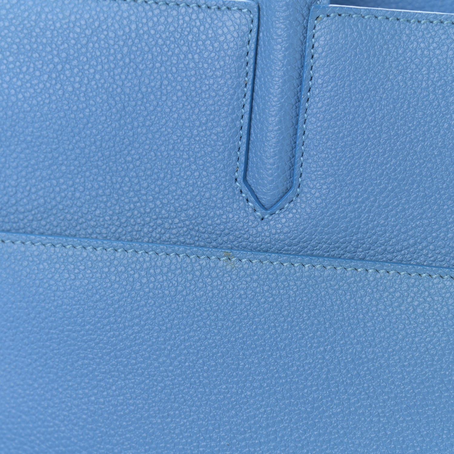 Saint Laurent Grained Calfskin Small Rive Gauche Cabas Blue Clair 10 of 16