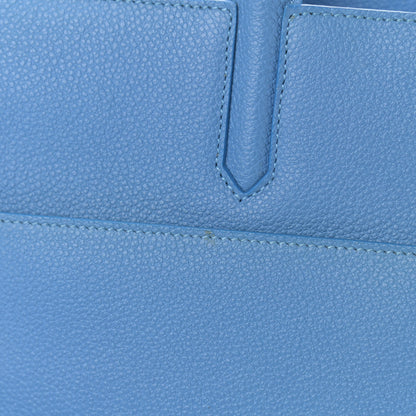 Saint Laurent Grained Calfskin Small Rive Gauche Cabas Blue Clair 10 of 16