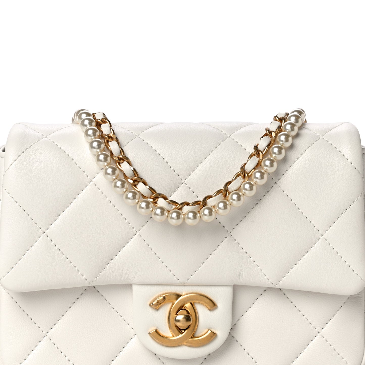 Lambskin Quilted Mini My Perfect Flap White