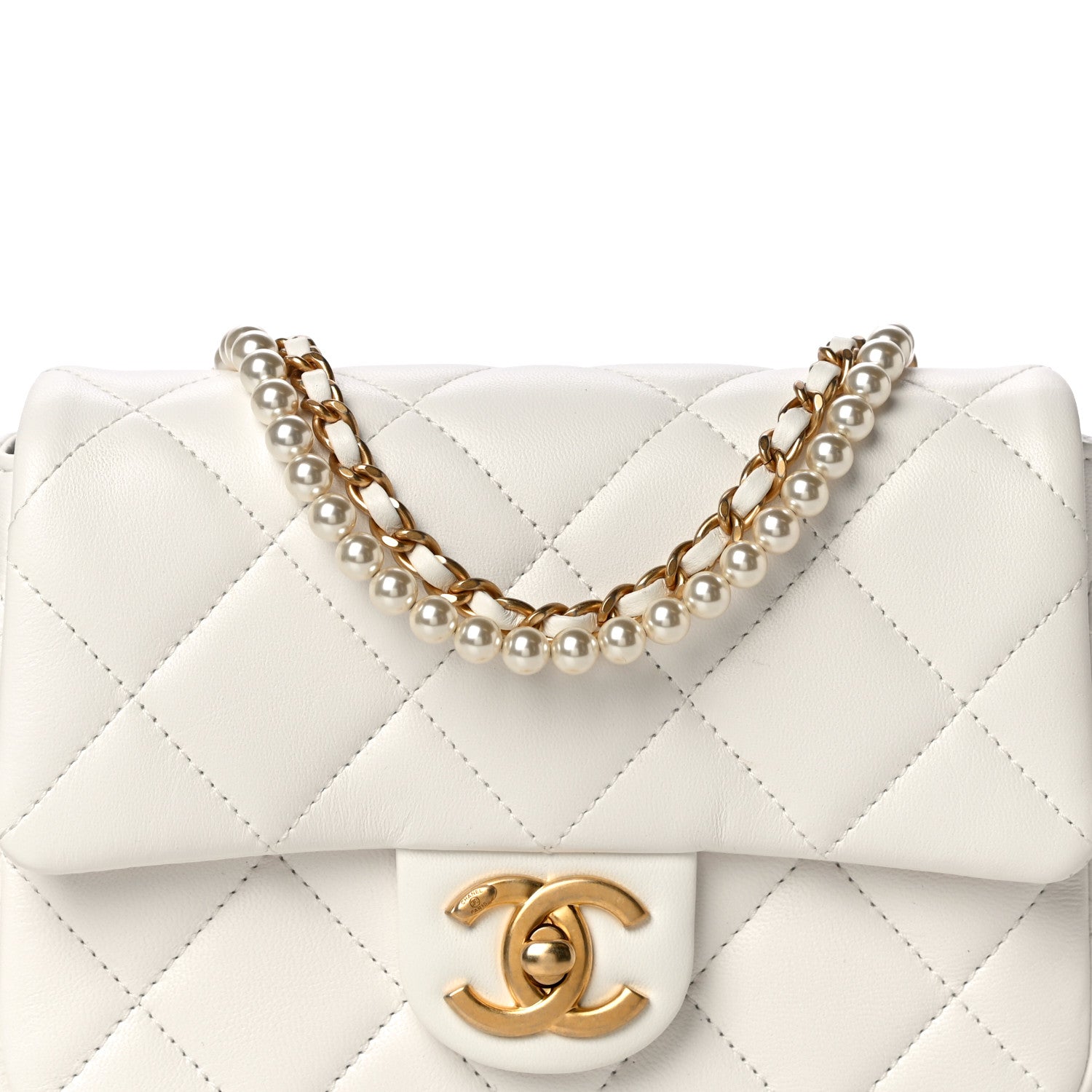 Chanel Lambskin Quilted Mini My Perfect Flap White 8 of 11