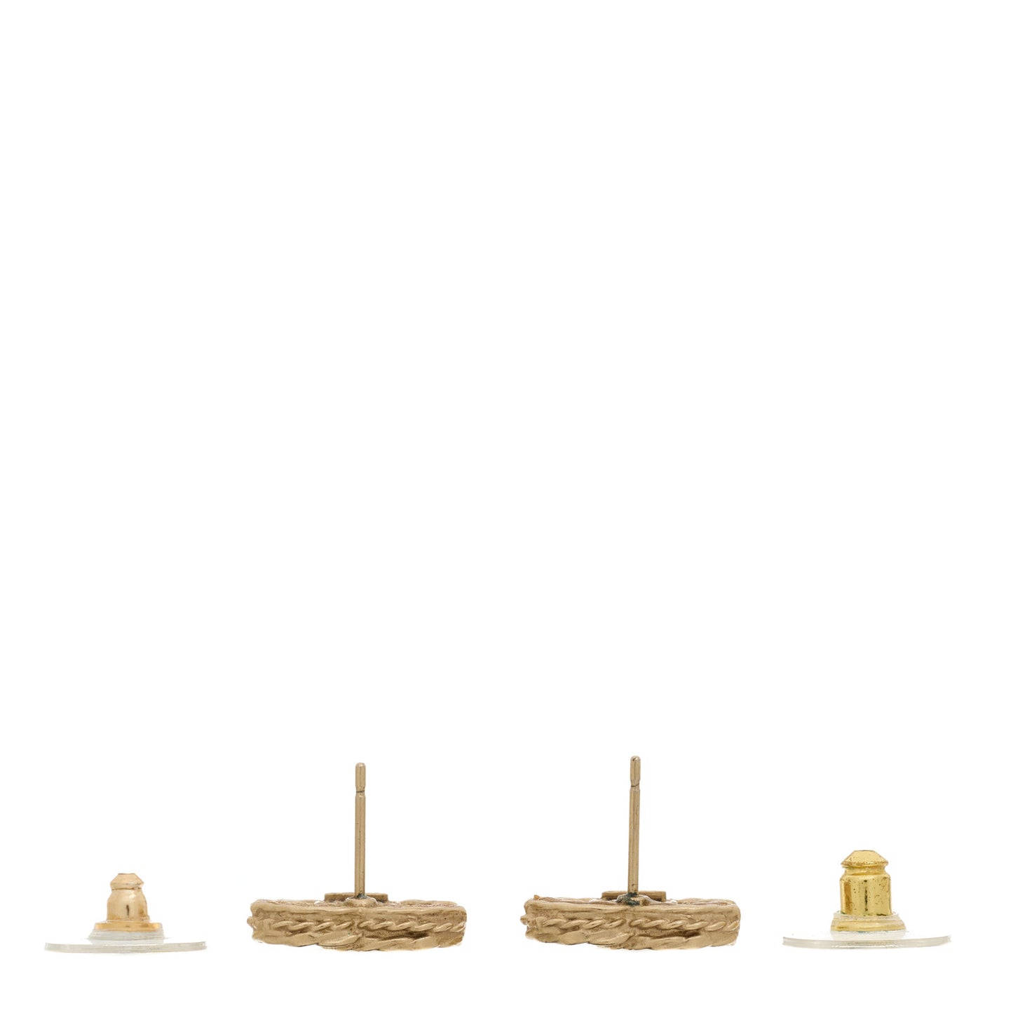 Crystal Timeless CC Earrings Light Gold Grey