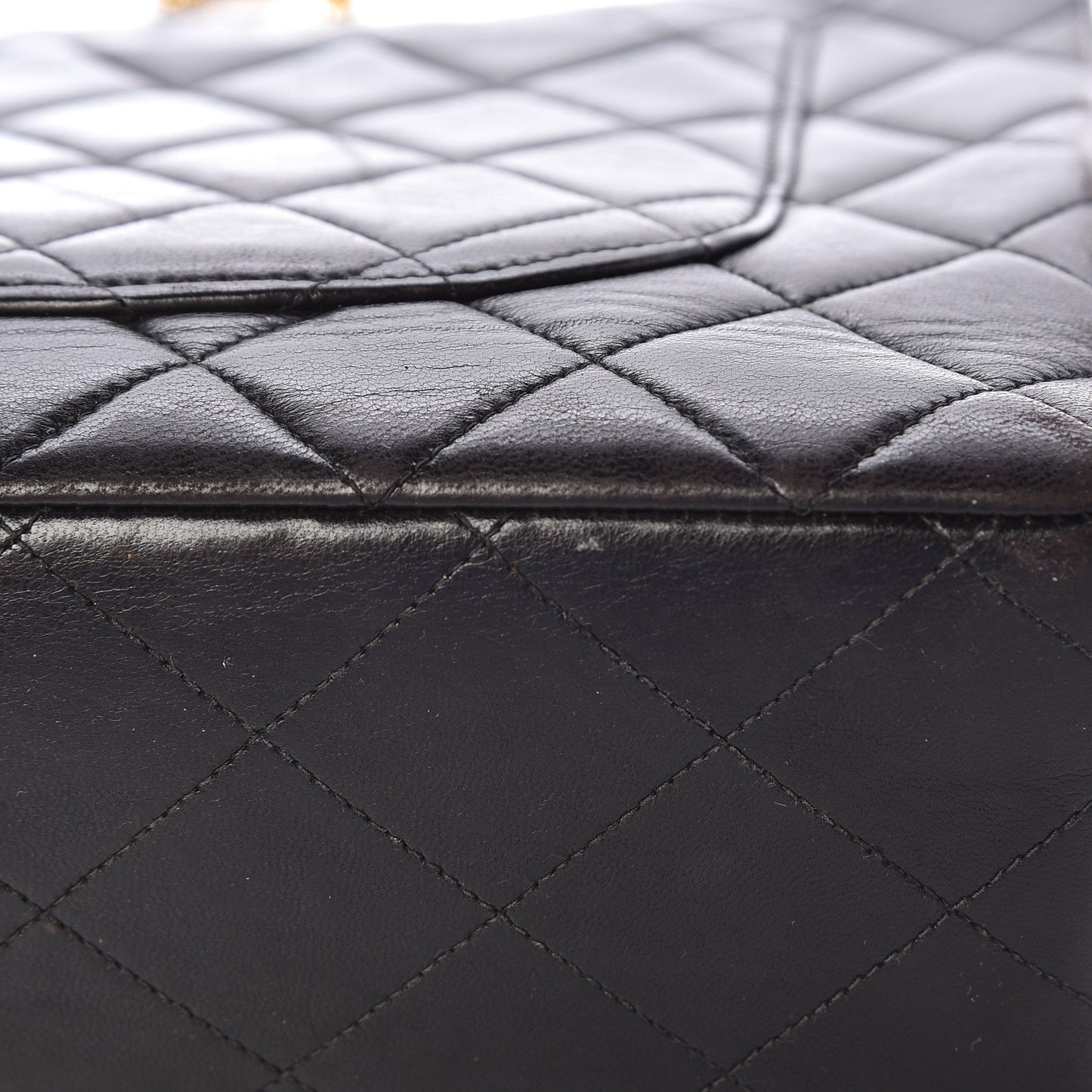 Lambskin Quilted Jumbo Single Flap Black