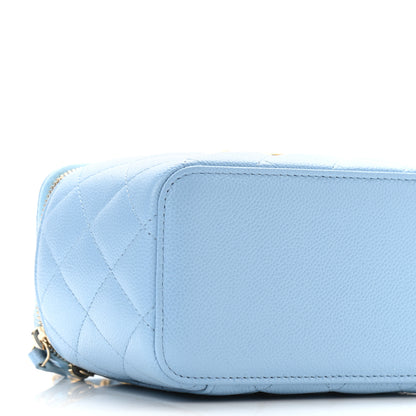 Chanel Shiny Caviar Quilted Pick Me Up Vanity Case Light Blue 10 of 12