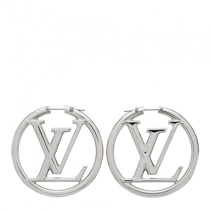 Louis Vuitton Palladium Louise Hoop Earrings Silver 1 of 4