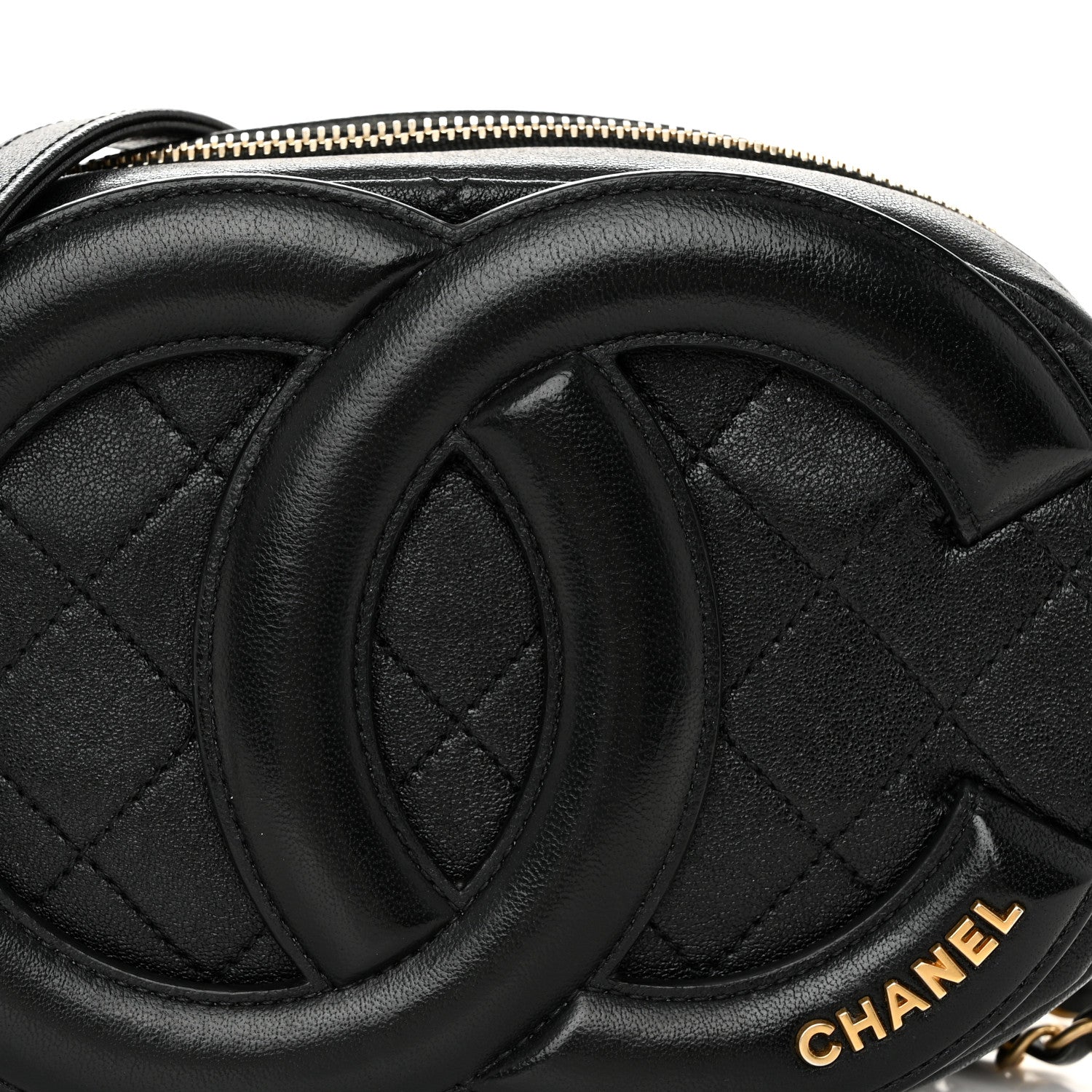Chanel Lambskin Quilted Coco Midnight Camera Case Black 8 of 10