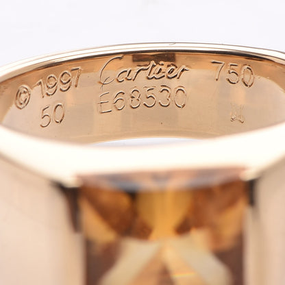 Cartier 18K Yellow Gold Citrine Tank Ring 50 5.25 5 of 7