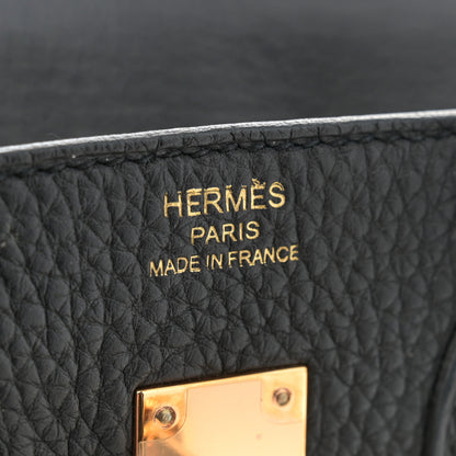 Hermes Taurillon Clemence Birkin 25 Etain Black 6 of 13