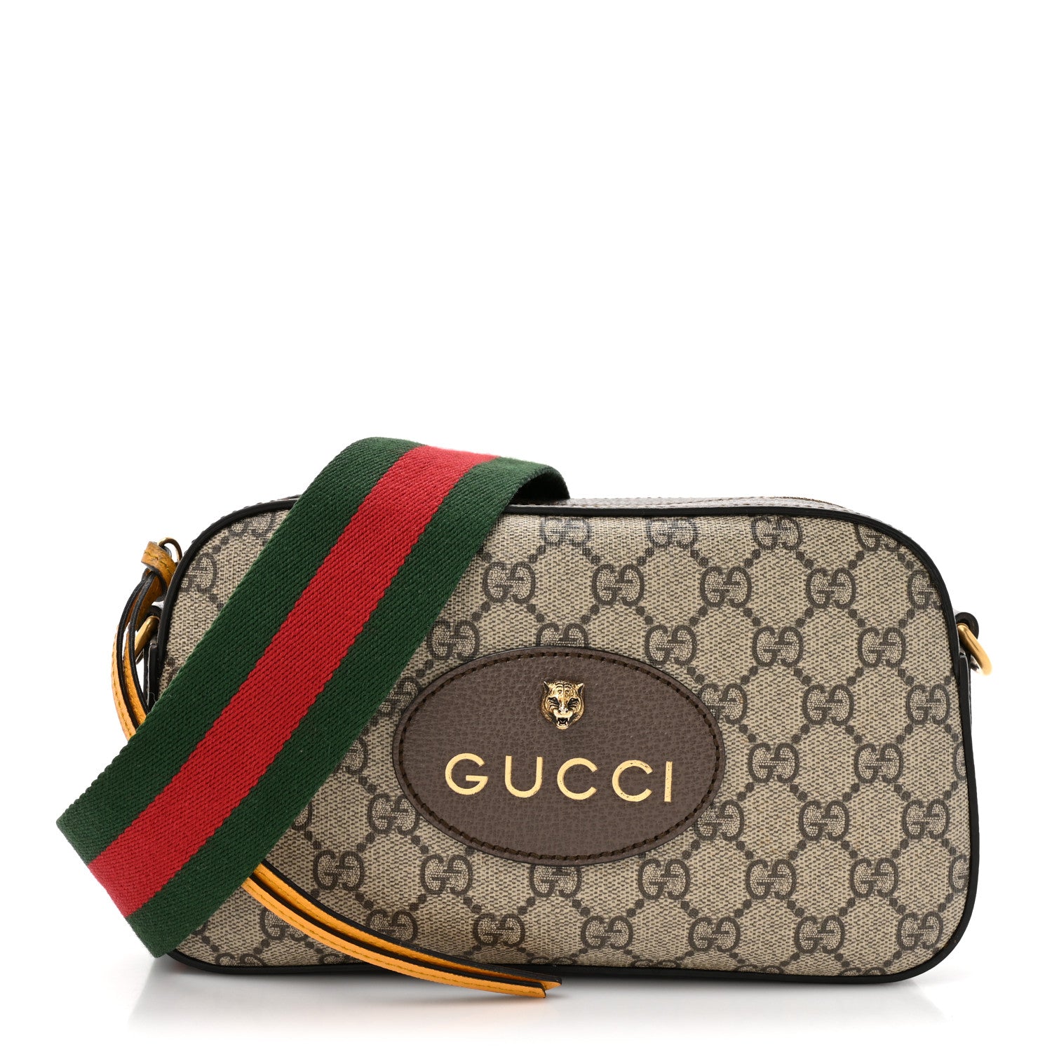 Gucci GG Supreme Monogram Web Neo Vintage Shoulder Bag Beige New Acero Crop 1 of 11