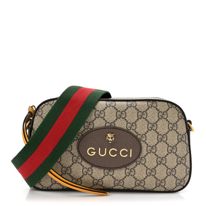 Gucci GG Supreme Monogram Web Neo Vintage Shoulder Bag Beige New Acero Crop 1 of 11