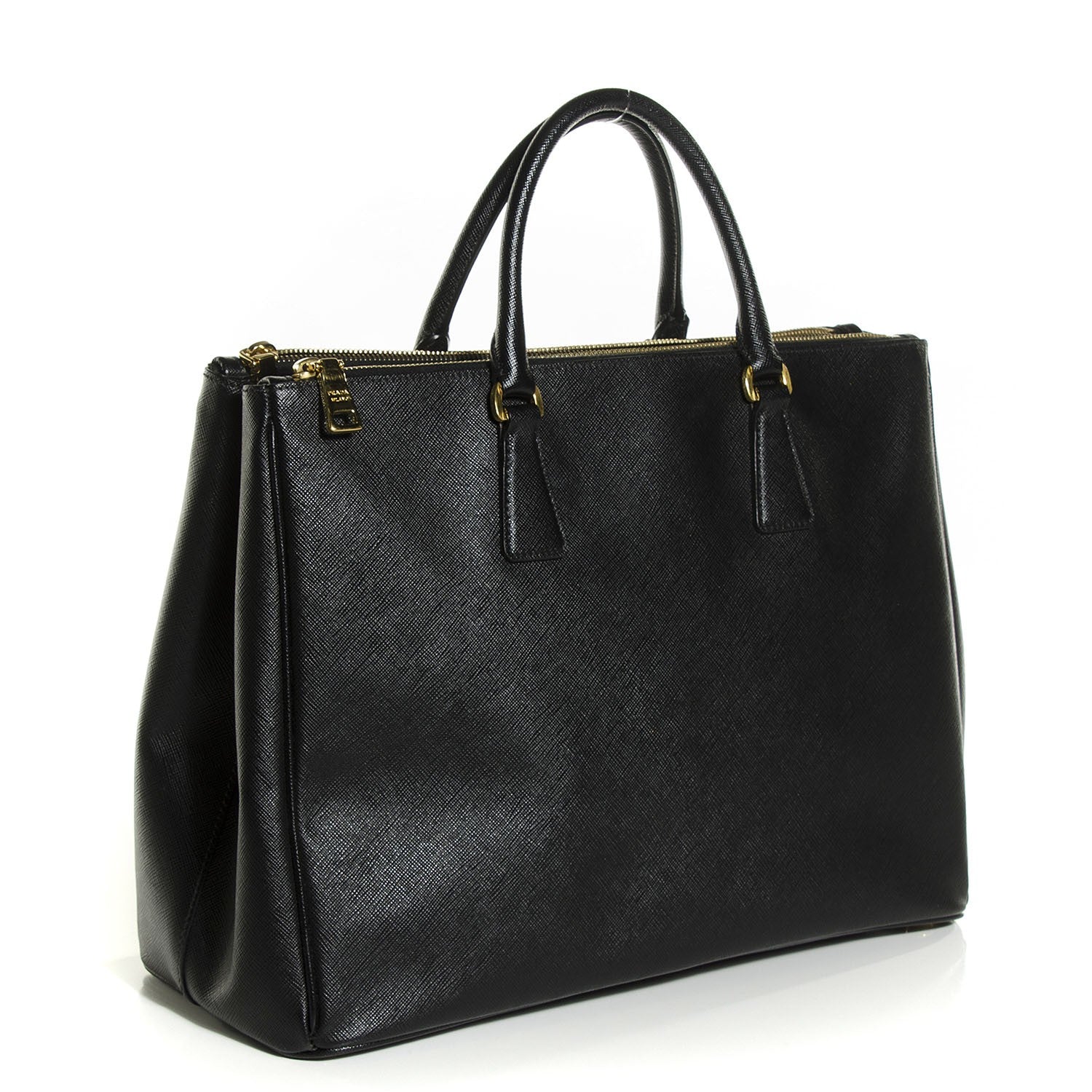 Prada Saffiano Lux Large Double Zip Tote Nero Black 3 of 10