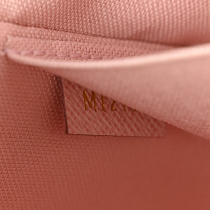 Louis Vuitton Damier Azur Pochette Felicie Chain Wallet Rose Ballerine 8 of 11