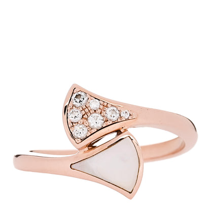 Bulgari 18K Rose Gold Diamond Mother of Pearl Divas' Dream Ring 53 6.5 1 of 5