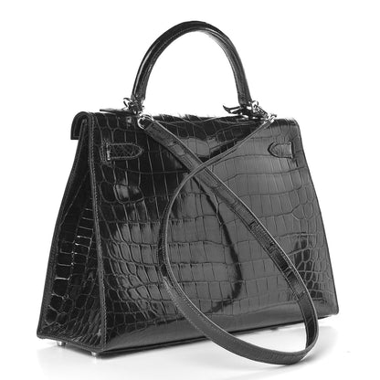 Hermes Shiny Niloticus Crocodile Kelly Sellier 32 3 of 37