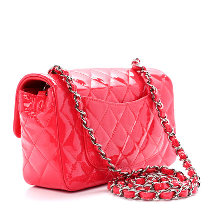 Chanel Patent Calfskin Quilted Mini Rectangular Flap Coral 3 of 12