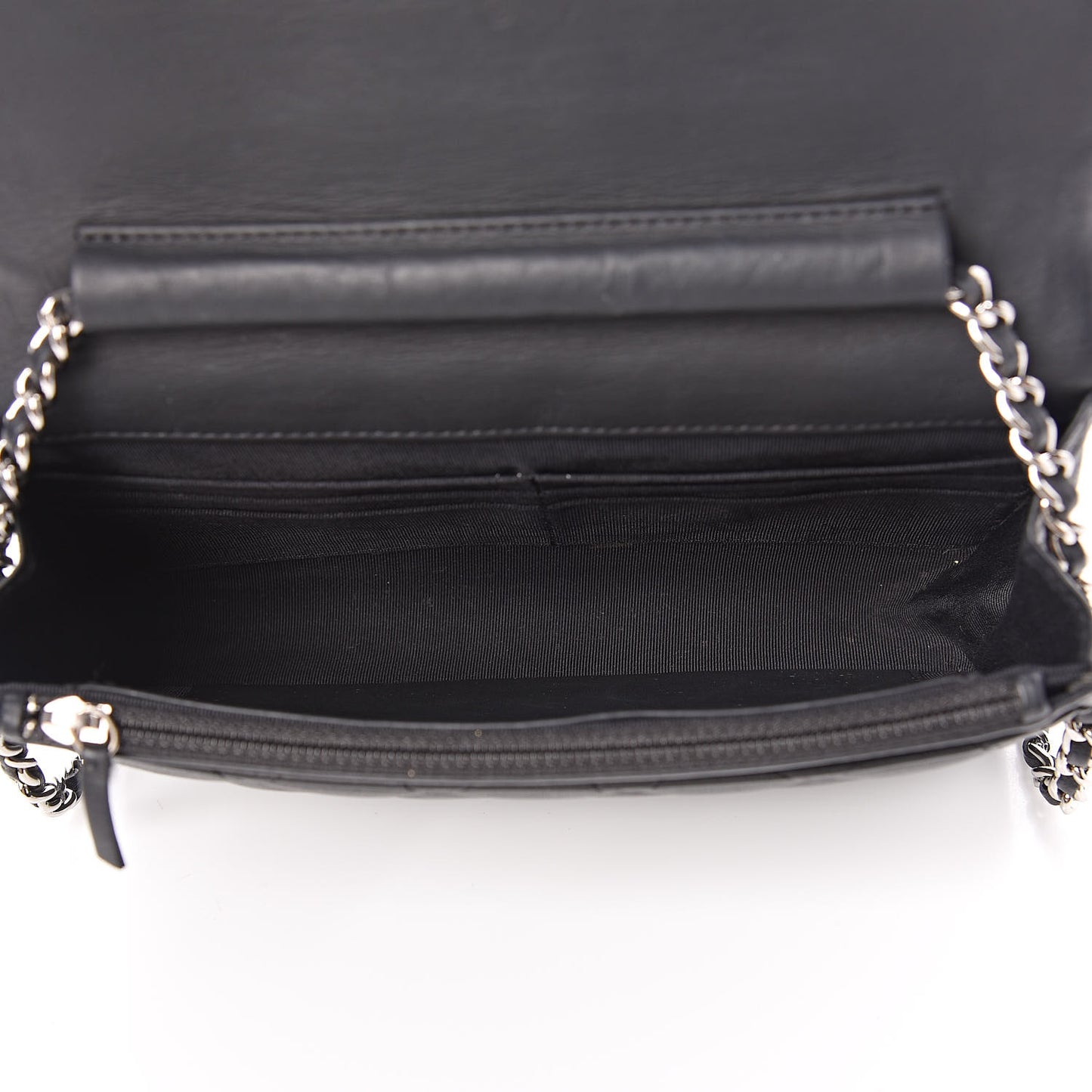 Calfskin Quilted Wallet On Chain WOC So Black