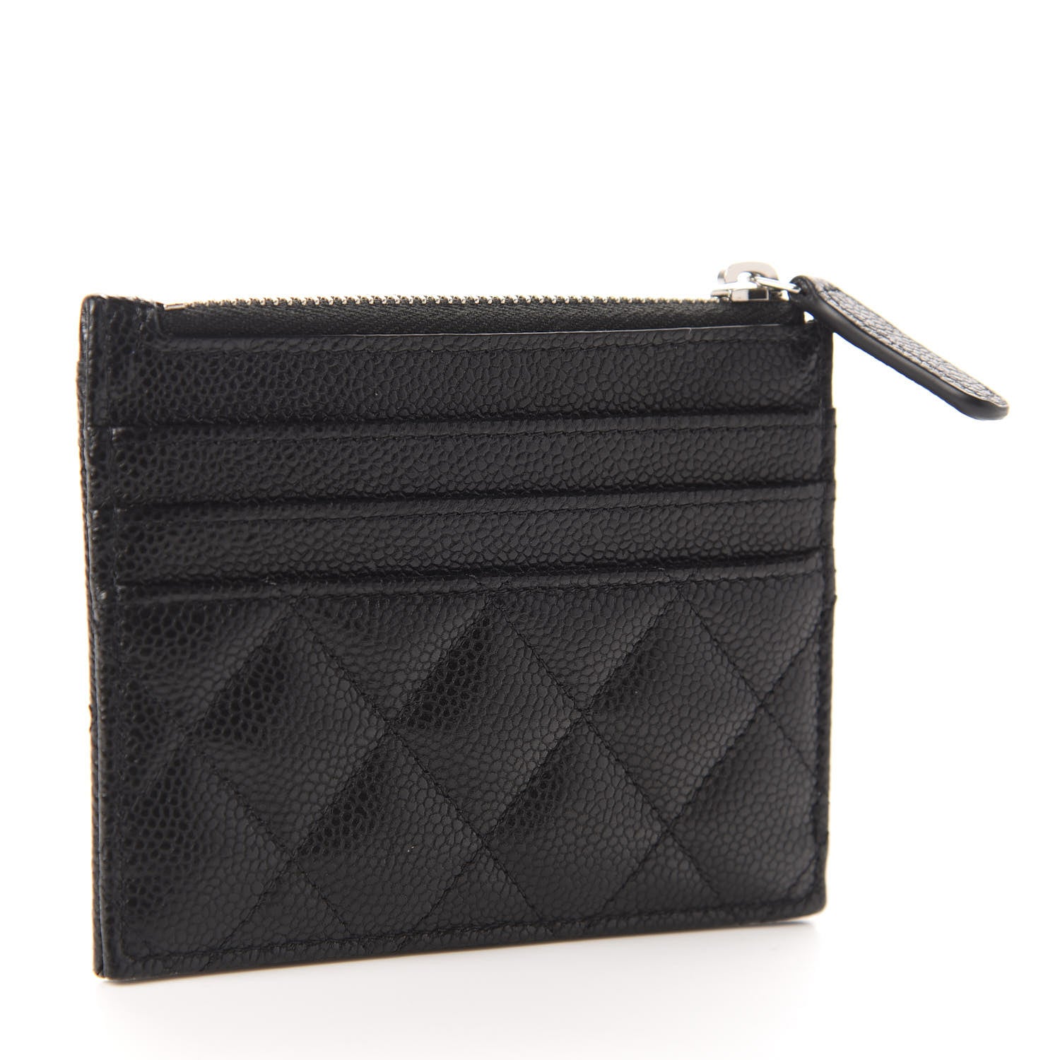Chanel Caviar Quilted CC Zip Card Holder Black 3 of 8