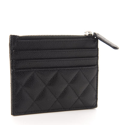 Chanel Caviar Quilted CC Zip Card Holder Black 3 of 8