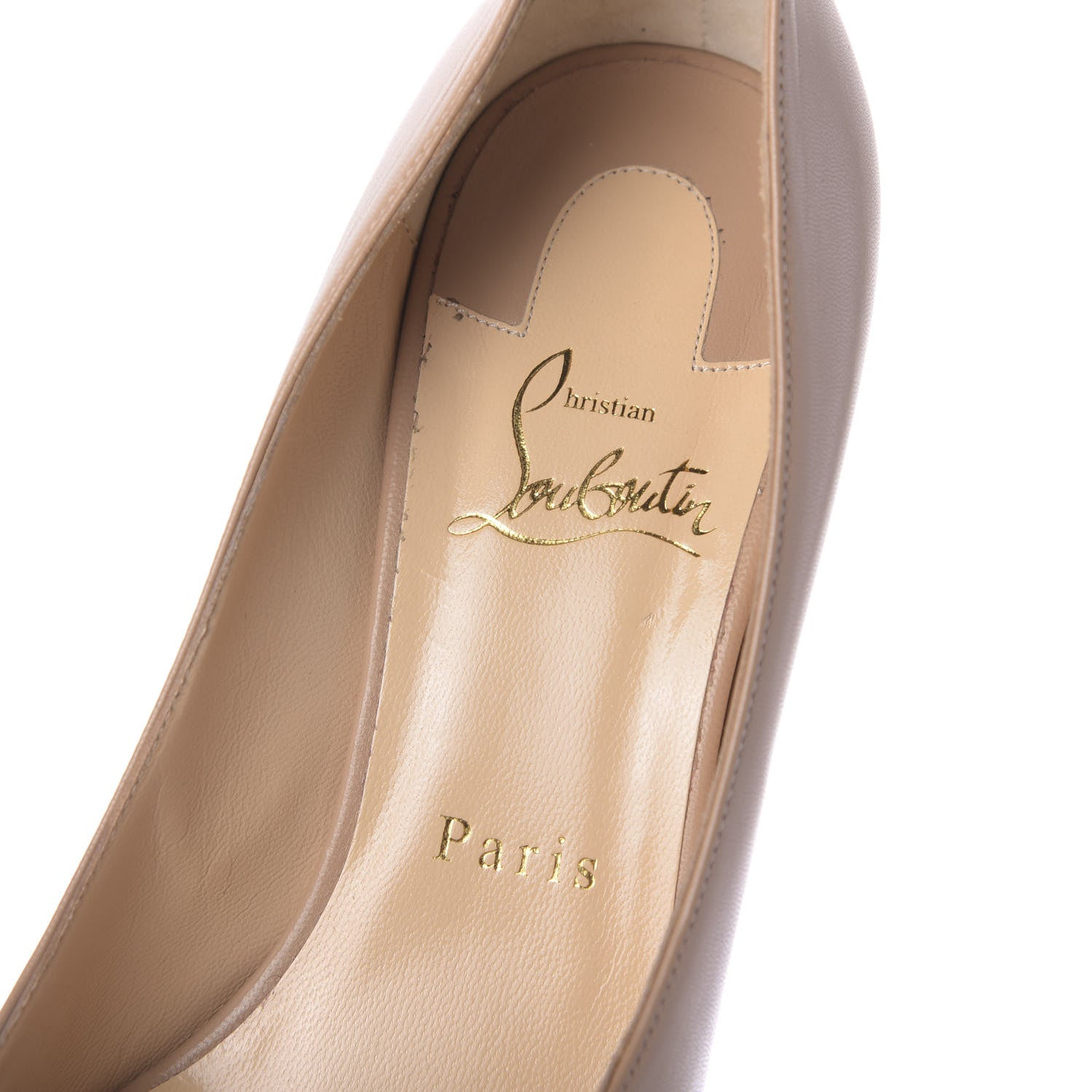 Christian Louboutin Kid Bareta 70 Pumps 37 Nude Light Gold 7 of 9