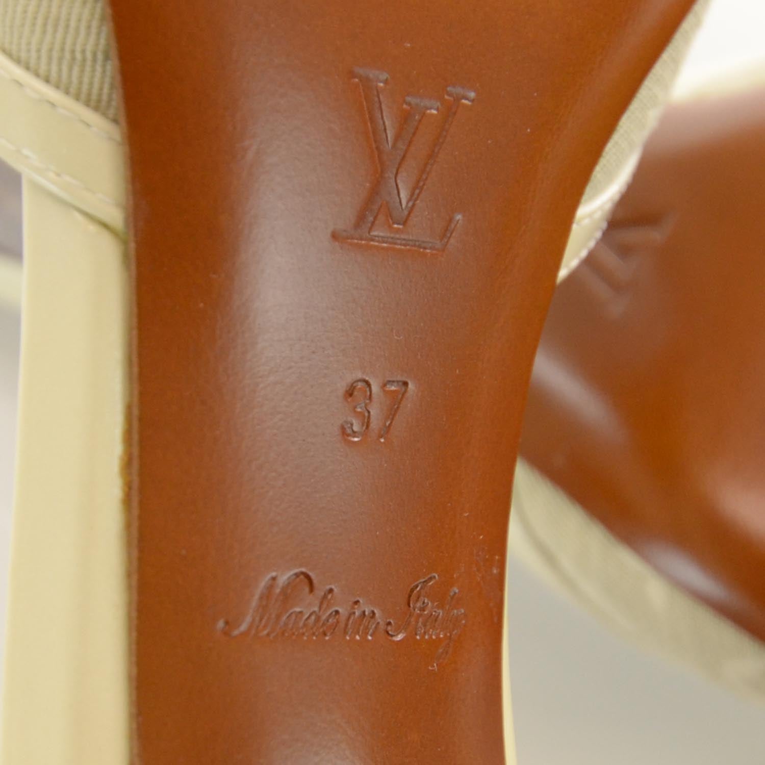 Louis Vuitton Beverly Hills Open Toe Mules 37 Beige 6 of 6
