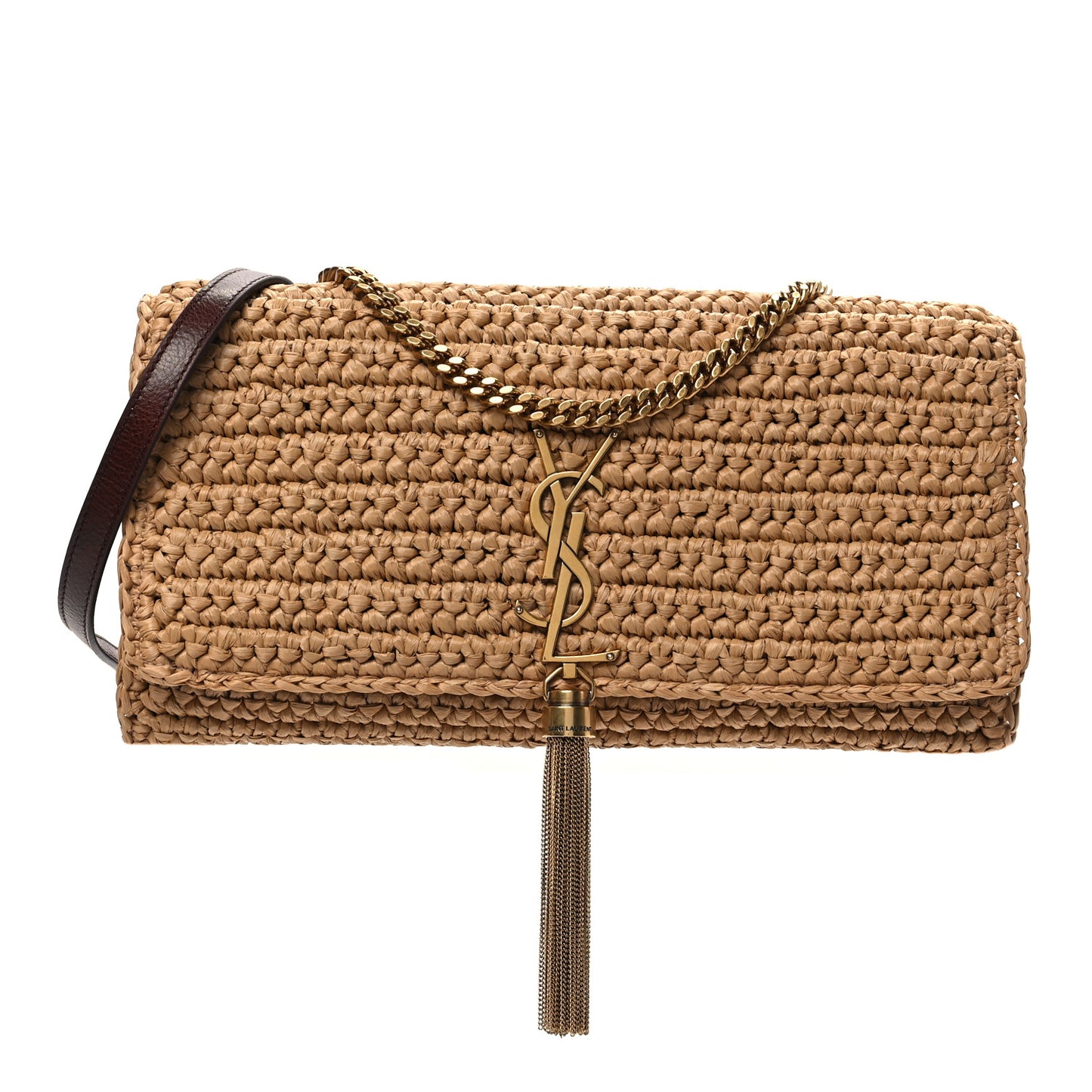 Raffia Monogram Tassel Kate 99 Dark Nude