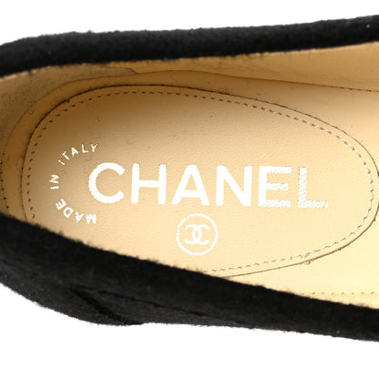 Chanel Tweed Medallion Loafers 40 Black 8 of 9