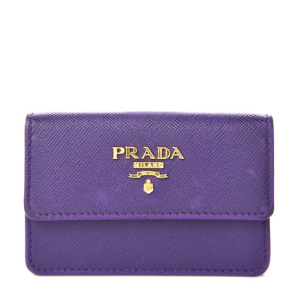 Prada Saffiano Metal Flap Card Holder Viola 1 of 8