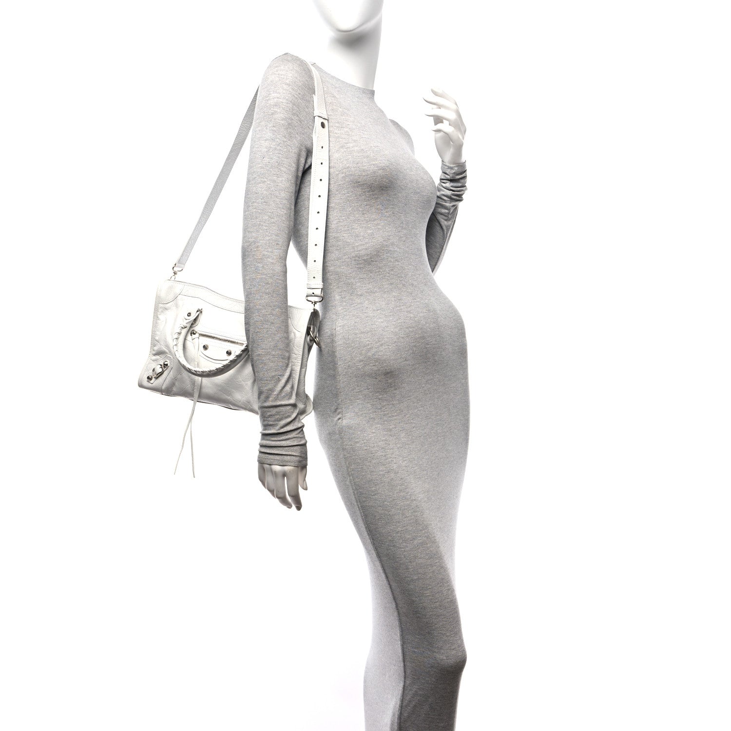 Balenciaga Agneau Silver Hardware S City White 2 of 10