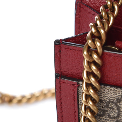 Gucci GG Supreme Monogram Web Queen Margaret Chain Wallet Red 10 of 11