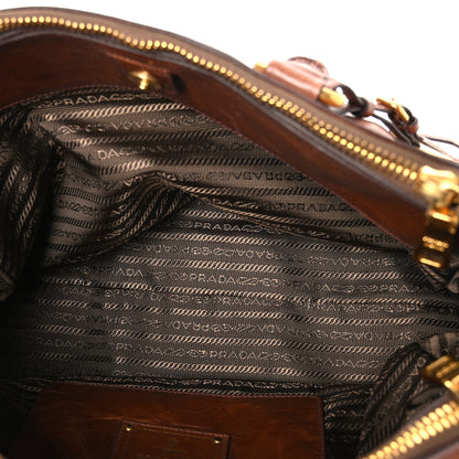 Prada Vitello Shine Shopping Satchel Giunco 5 of 11