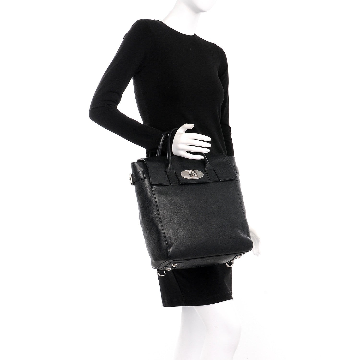 Mulberry Natural Leather Large Cara Delevingne Convertible Satchel Black 3 of 12