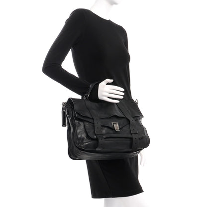 Proenza Schouler Lambskin Medium PS1 Satchel Black 3 of 9