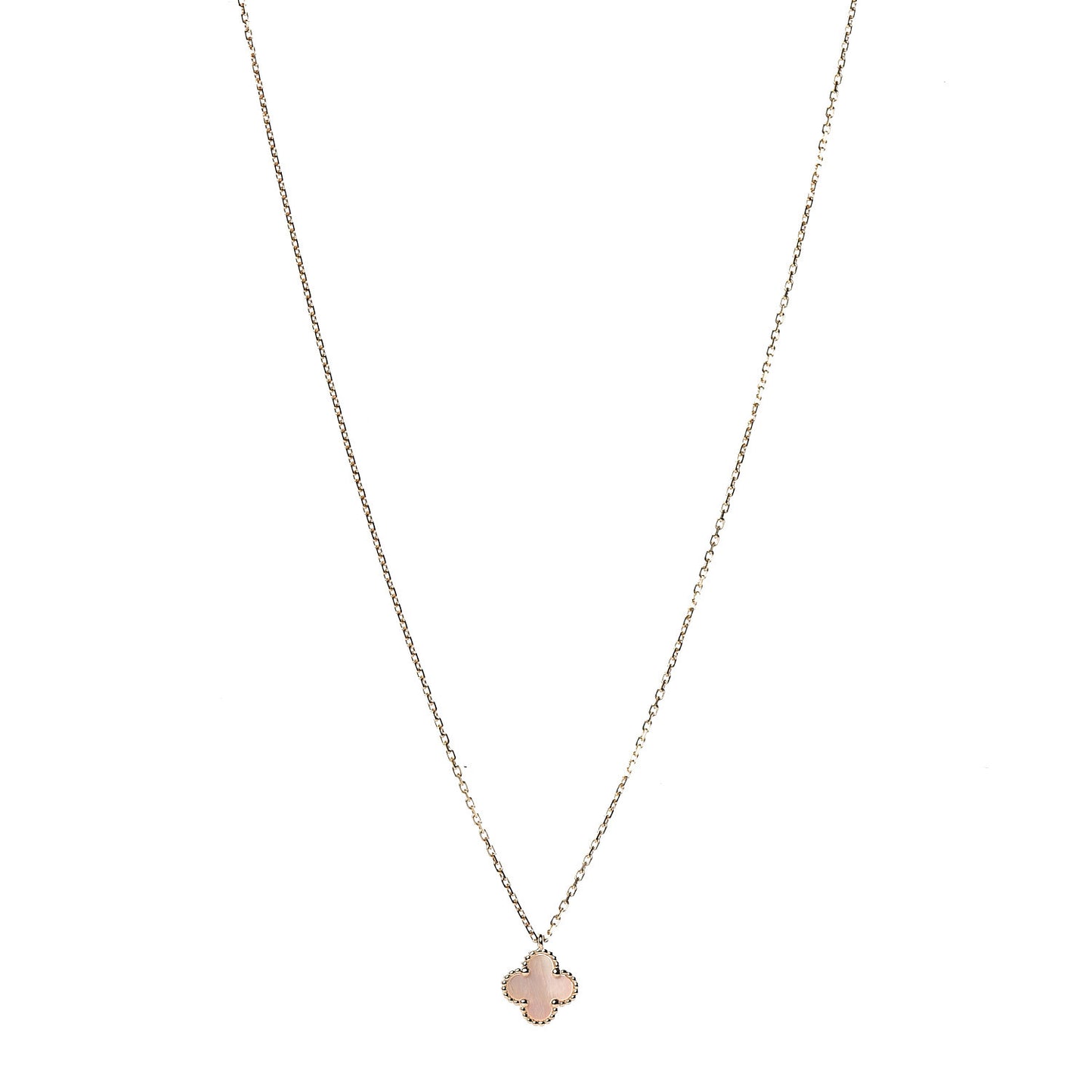 18K Yellow Gold Mother of Pearl Sweet Alhambra Pendant Necklace