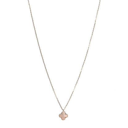 Van Cleef & Arpels 18K Yellow Gold Mother of Pearl Sweet Alhambra Pendant Necklace 1 of 6