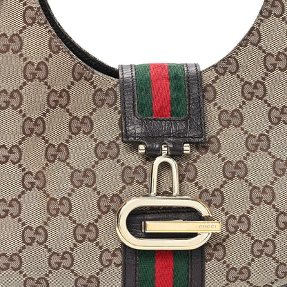 Gucci Monogram Web Junco Shoulder Bag Dark Brown 8 of 12