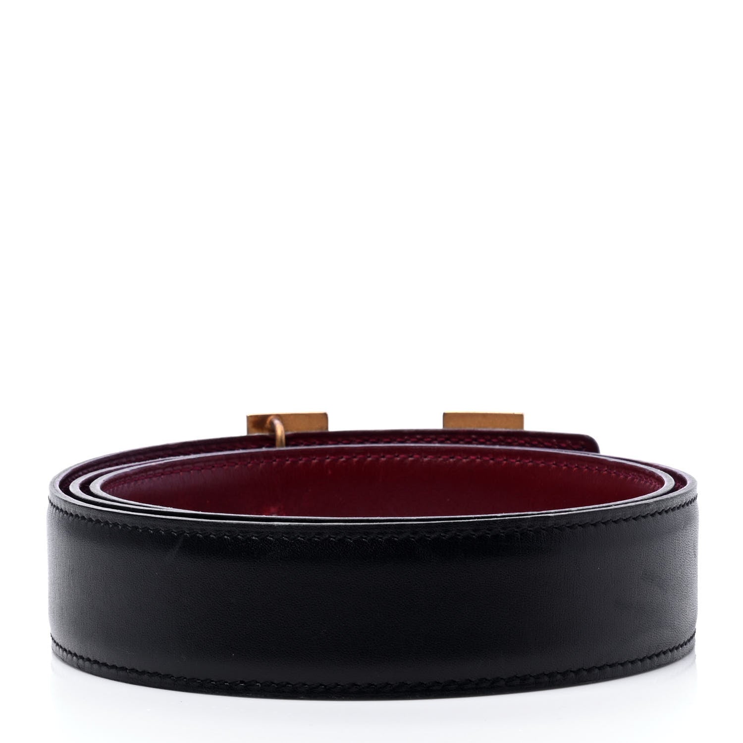 Hermes Box Chamonix 32mm H Belt 85 Bleu Marine Rouge H 2 of 5