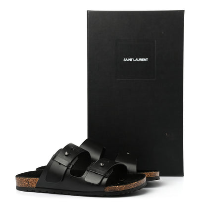 Saint Laurent Calfskin Jimmy Cross Slides 40 Black 10 of 10